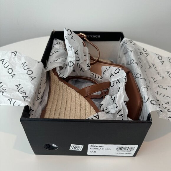 Brand New Aqua Izabl Ankle Strap Espadrille Wedge Sandals - Size 9.5 - Picture 2 of 4